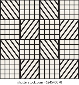 Vector seamless black and white trendy pattern. Modern stylish repeating texture. Repeating geometric lattice