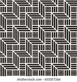 Vector seamless black and white trendy pattern. Modern stylish repeating texture. Repeating geometric lattice