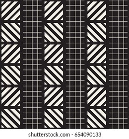 Vector seamless black and white trendy pattern. Modern stylish repeating texture. Repeating geometric lattice