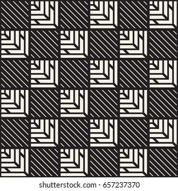 Vector seamless black and white trendy pattern. Modern stylish repeating texture. Repeating geometric lattice