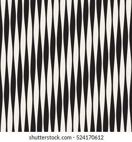 Vector Seamless Black and White Vertical Wavy Lines Pattern. Abstract Geometric Background Design.