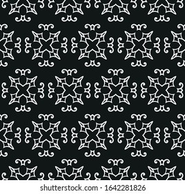 Vector Seamless Black - White Vintage Pattern