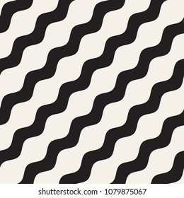 Vector seamless black and white wavy lines pattern. Abstract geometric simple background design. Vector seamless black and white wavy lines pattern. Abstract geometric simple background design.