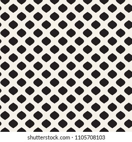 Vector Seamless Black and White Wavy Lines Simple Pattern. Abstract Geometric Background