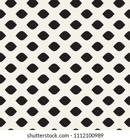 Vector Seamless Black and White Wavy Lines Simple Pattern. Abstract Geometric Background