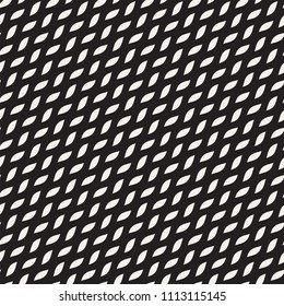 Vector Seamless Black and White Wavy Lines Simple Pattern. Abstract Geometric Background