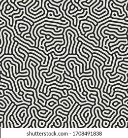 Diseño de formas orgánicas redondeadas en blanco y negro sin fisuras. Antecedentes abstractos