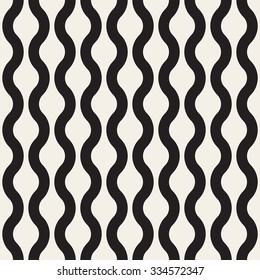 Vector Seamless Black And White Wavy Lines Pattern Abstract Background