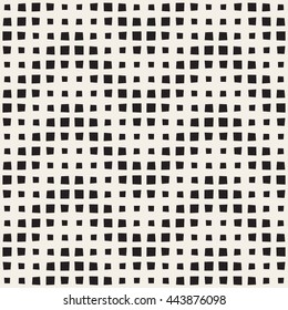 Vector Seamless Black And White ZigZag Line Geometric Halftone Squares Pattern. Abstract Geometric Background Design