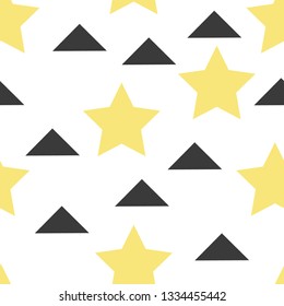 vector seamless black and yellow star pattern background