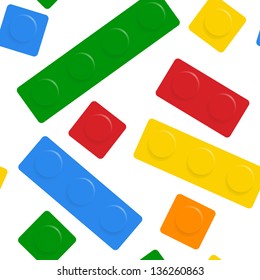 Vector seamless block Lego on white background