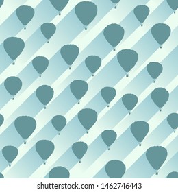 Vector seamless blue background air balloons (aerostat) with stripes of light.
