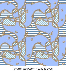 Vector, seamless blue background, rope weave, mixed marine background for Wallpaper, fabric 3D, grid pattern, realistic illustration.