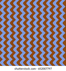 Vector Seamless Blue and Brown Hand Drawn Vertical Wavy Lines Pattern