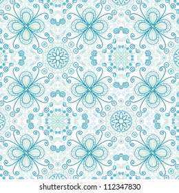 vector seamless blue floral pattern background