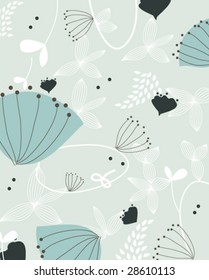 vector seamless blue floral pattern. Click to see more similar images.