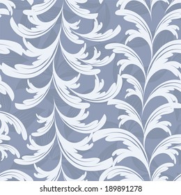 vector seamless blue floral wallpaper. retro colors and style