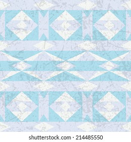 vector seamless blue Indian motifs grunge background paper  eps10