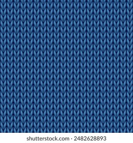 Fondo de textura de tela de punto azul sin costura de Vector