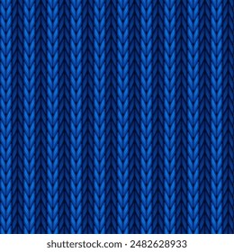 Fondo de textura de tela de punto azul sin costura de Vector
