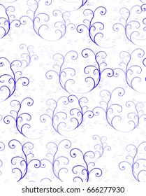 Vector seamless blue and purple curls.