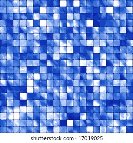 Vector Seamless Blue Tiles Background, See Jpeg Also In My Portfolio