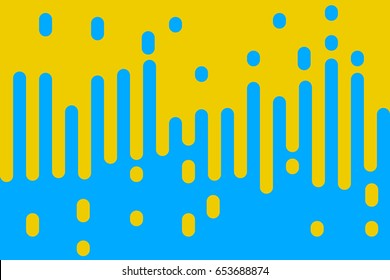 Vector Seamless blue and yellow Irregular Rounded Lines Halftone Transition Abstract Background Pattern