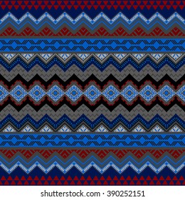 Vector seamless boho style pattern. Hand drawn abstract wallpaper with ethnic aztec motives.