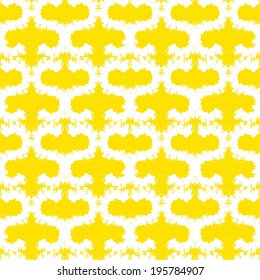 Vector seamless bold geometric pattern with wide brushstrokes and stripes in bright yellow and white colors