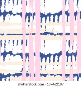 Vector seamless bold pattern with wide brushstrokes and stripes in multiple pastel colors: white, navy blue, soft pink and organic beige