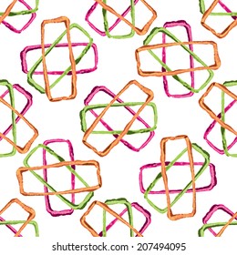 Vector seamless bold pattern with wide brushstrokes and stripes in bright variety of colors