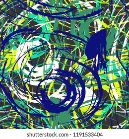 Vector seamless bold plaid pattern with thin brushstrokes and thin stripes hand painted. Dynamic striped print texture for fall winter retro fashion and sportswear