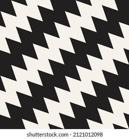 Vector seamless bold zigzag lines pattern. Repeating geometric diagonal stripes. Stylish monochrome background design.