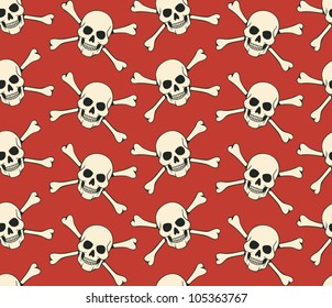 vector seamless with bones and skulls