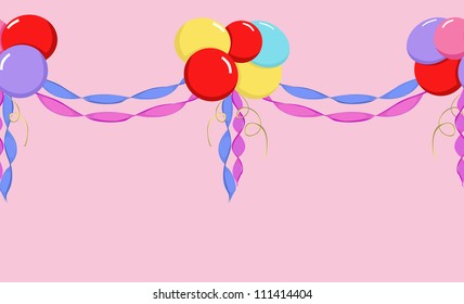 vector seamless border with balloons
