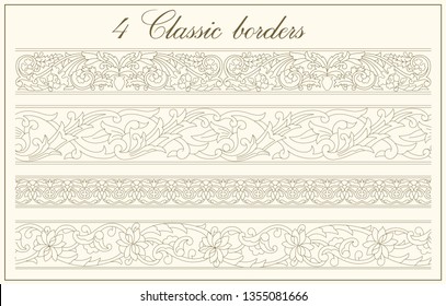  Vector seamless border in Eastern style. A great choice for your card design, frame or anything. Several types of ornament in one file. 