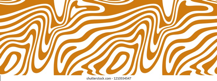 Vector Seamless Border with Flowing Salted Caramel. Abstract Sweet Texture. Creative Food Background for Packaging Design and Advertisement