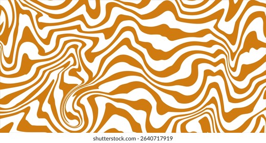 Vector Seamless Border with Flowing Salted Caramel. Abstract Sweet Texture. Creative Food Background for Packaging Design and Advertisement