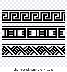 Ornamento geométrico de borde sin fisuras vectorial, decoración de plantilla para el diseño de arte de pared