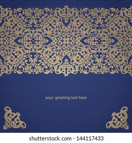 Vector seamless border with swirls and floral motifs in retro style. Element for design. It can be used for decorating of invitations, cards, decoration for bags and clothes.