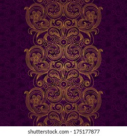 Vector seamless border in Victorian style. Element for design. Ornament  endless pattern. It can be used for decorating of wedding invitations, greeting cards, decoration for bags and clothes.