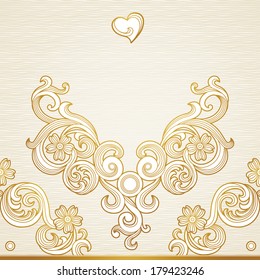 Vector seamless border in Victorian style. Element for design.Place for text. Ornamental pattern. It can be used for decorating of wedding invitations, greeting cards, decoration for bags and clothes.