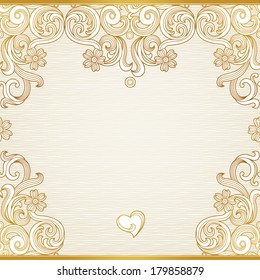 Vector seamless border in Victorian style. Element for design.Place for text. Ornamental pattern. It can be used for decorating of wedding invitations, greeting cards, decoration for bags and clothes.