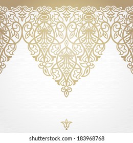 Vector seamless border in Victorian style. Ornate element for design. Ornamental pattern for wedding invitations, greeting cards, decoration for bags and clothes. Traditional decor.