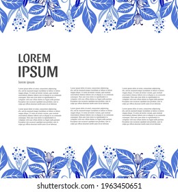 Vector seamless borders with text isolated on white background. Flower borders