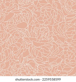 Vector seamless botanical pattern, freehand line art of roses. Beautiful design for textile, wallpaper, wrapping paper.
