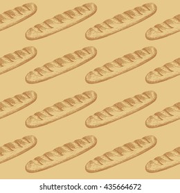 Vector seamless bread pattern. Simple bakery background. Bread illustration.