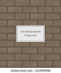 Vector seamless brick background. Repeat stone backdrop. Trendy natural texture. Old vintage style. Good for mock-ups