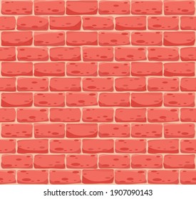Vektornahtlose Ziegelwand. Realistische Farbsteinstruktur. Dekoratives Muster für den Loft-Stil. Vorlagendesign der Lehmziegel-Wandstruktur
