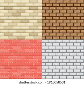 Vector seamless brick wall. Realistic color stone texture. Decorative patterns for interior loft style. Template design background